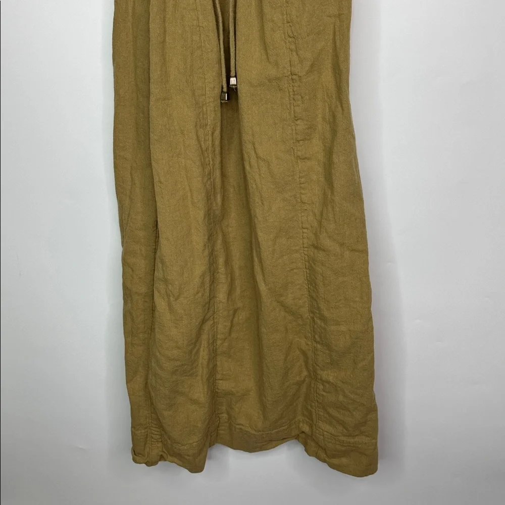 Free People Brown Linen Cotton Backless Button Dress Size XS - Picture 7 of 10